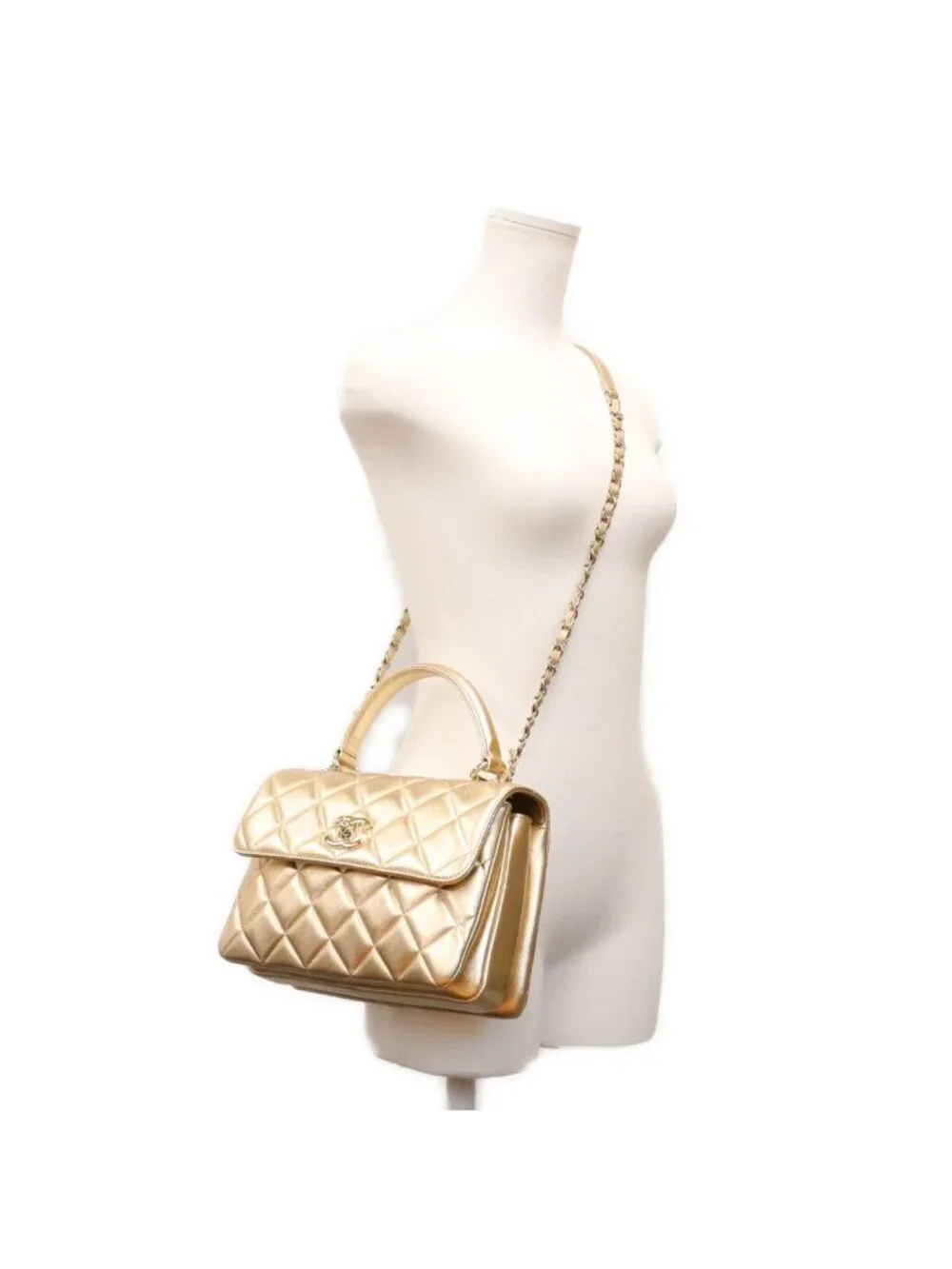 Chanel Gold Trendy CC Small Lambskin Shoulder Bag